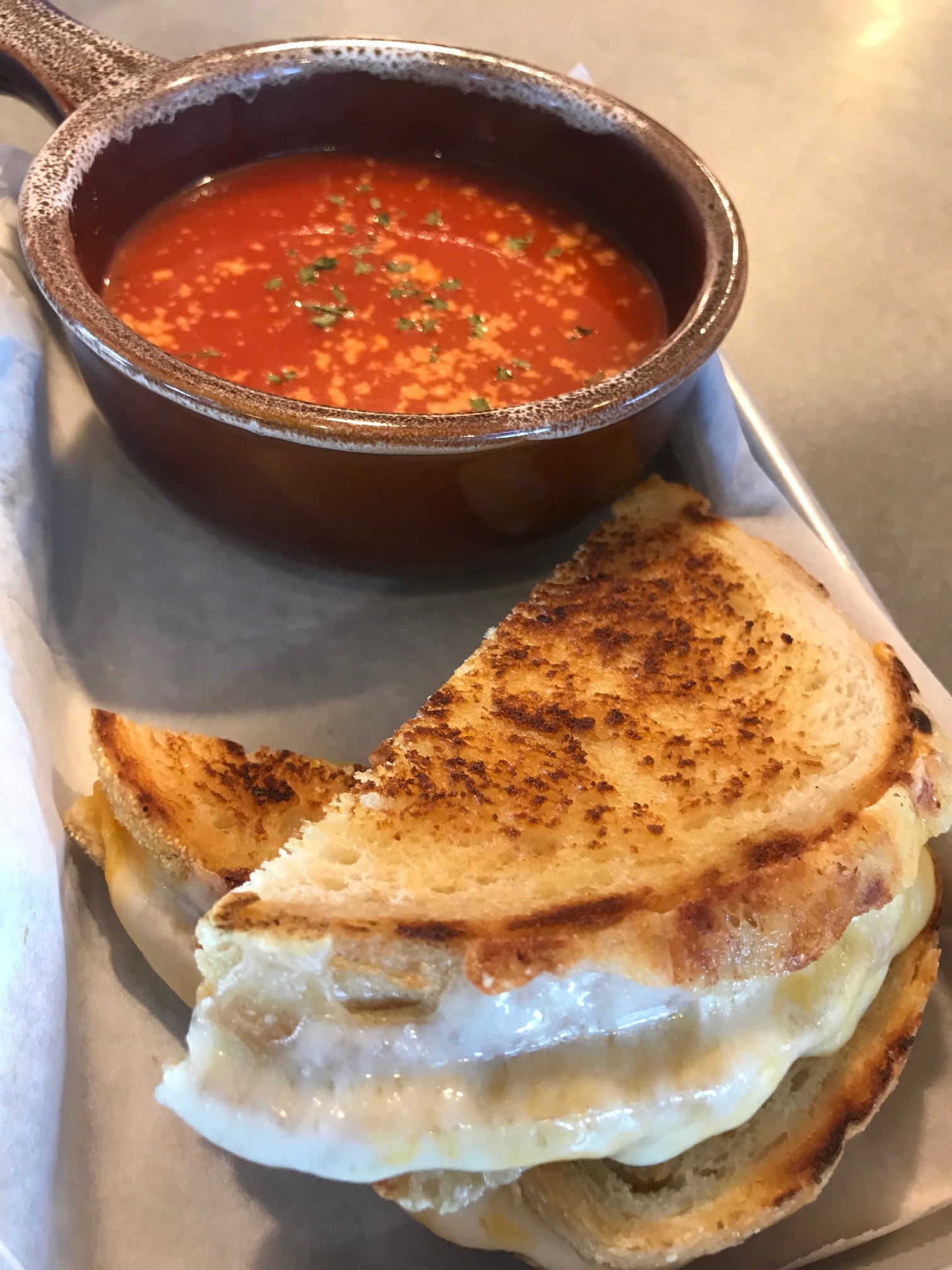 Tomato Soup with Grilled Cheese